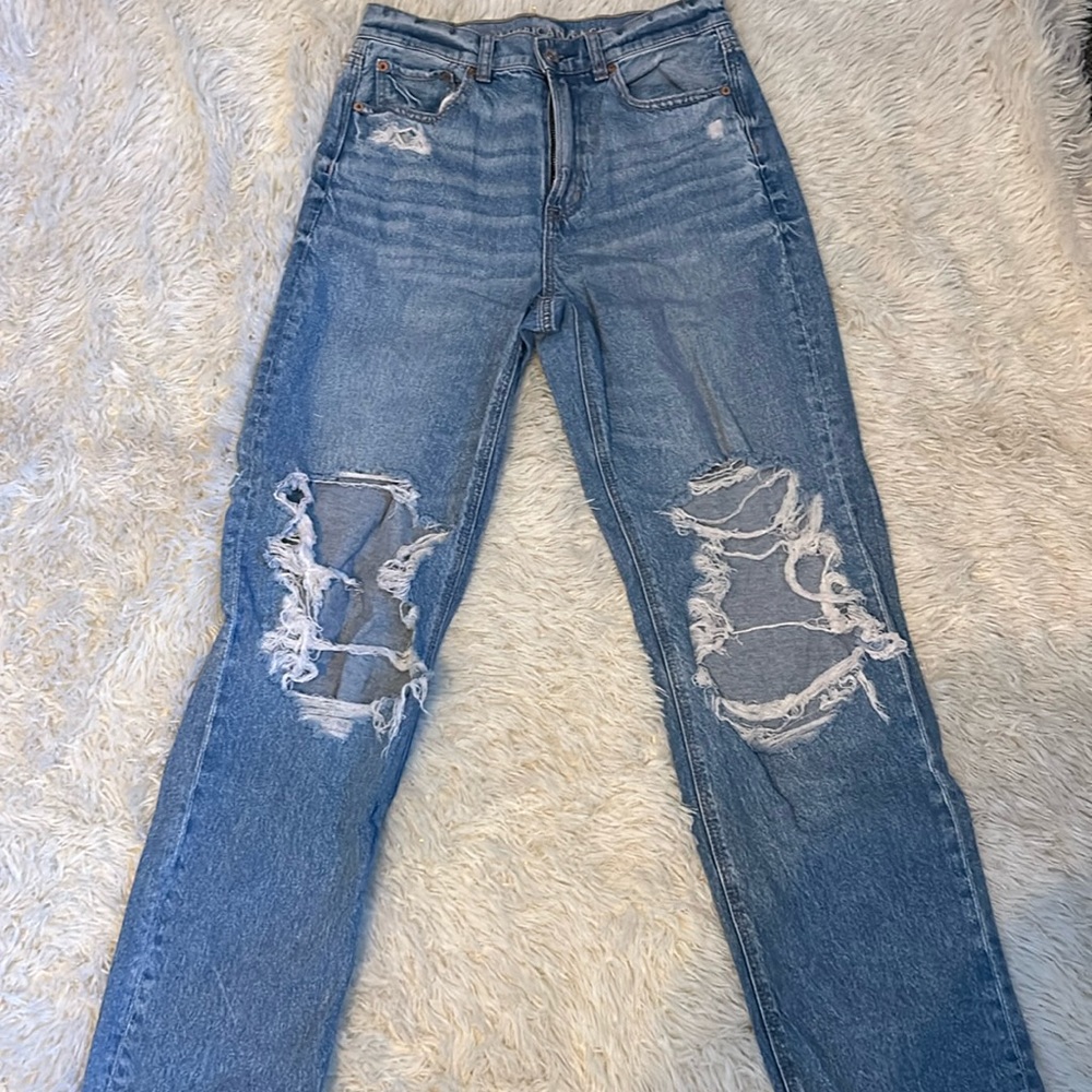 American eagle highest rise baggy straight jeans size 4
